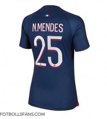 Paris Saint-Germain Nuno Mendes #25 Replika Hemmatröja Damer 2023-24 Kortärmad